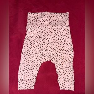 H&M Pink Leggings with Small Gray Heart Print